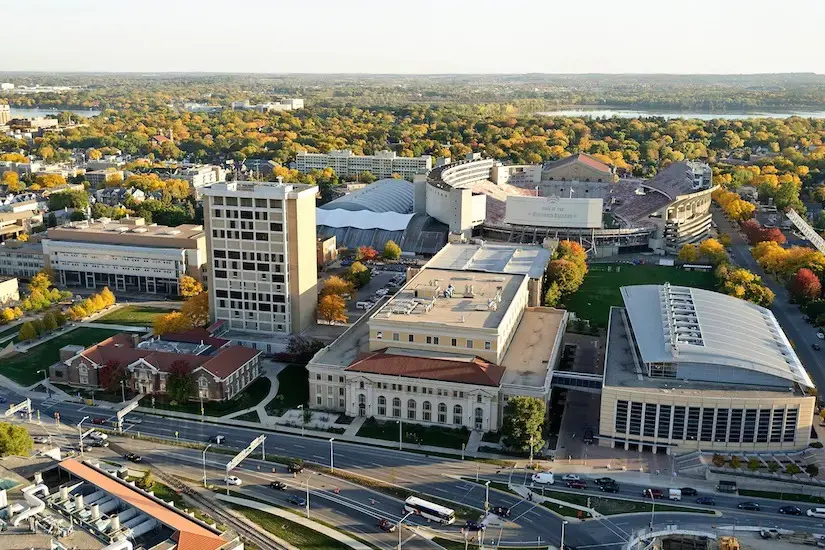 Aerial photo of College of Engineering campus