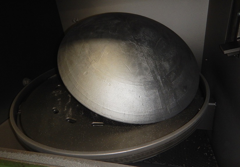Photo of final prototype of the comet sample return capsule cast