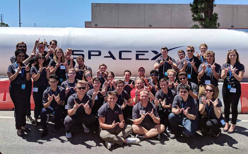 Photo of Badgerloop team at SpaceX