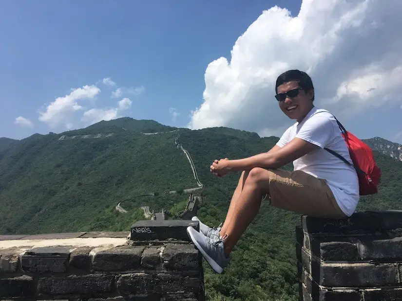 Ethan Coloma at the Great Wall of China