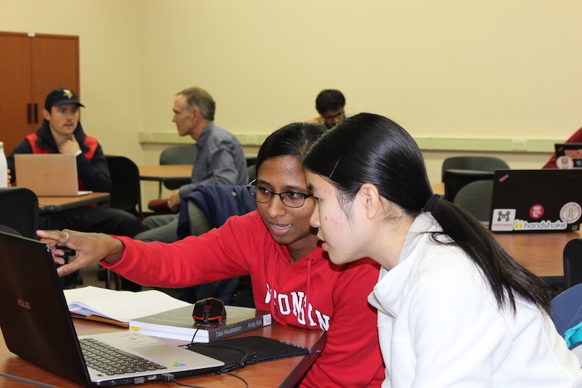Photo of students in Interactive Data Visualization class