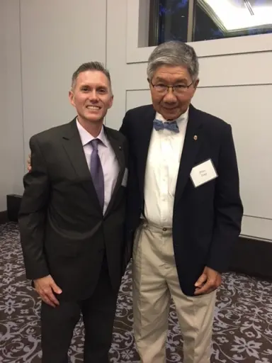 Vilas Distinguished Professor Justin Williams and longtime BME supporter Peter Tong.