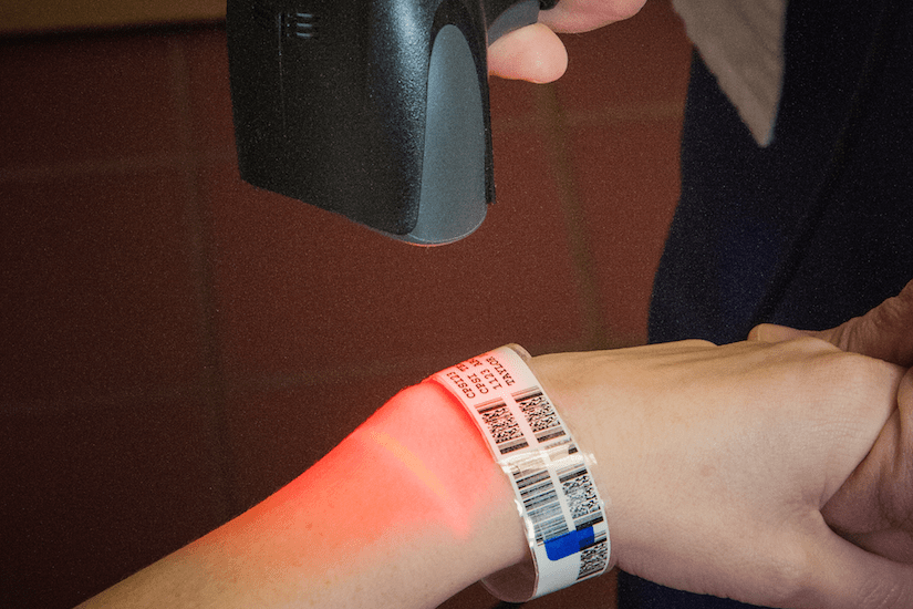 Photo of hospital ID wristband