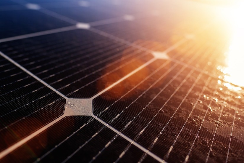 Photo of photovoltaic solar cells.