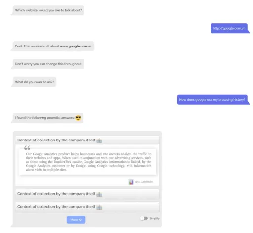 PriBot chatbot example