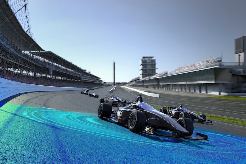 Conceptual rendering of the autonomous-capable Dallara race car
