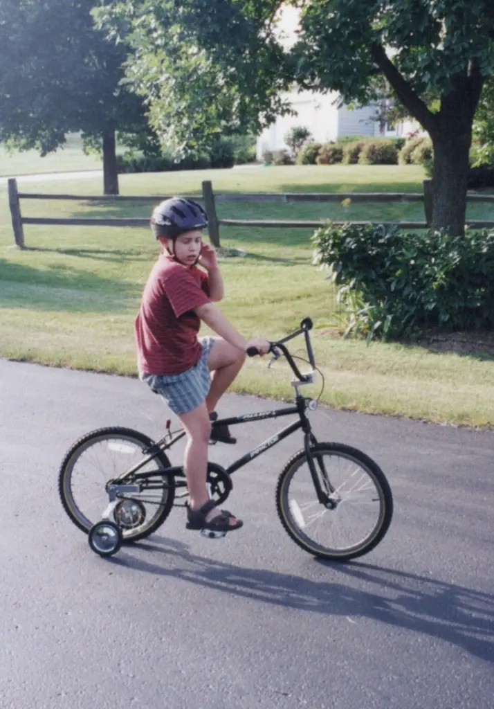 Noah on his bike as a child