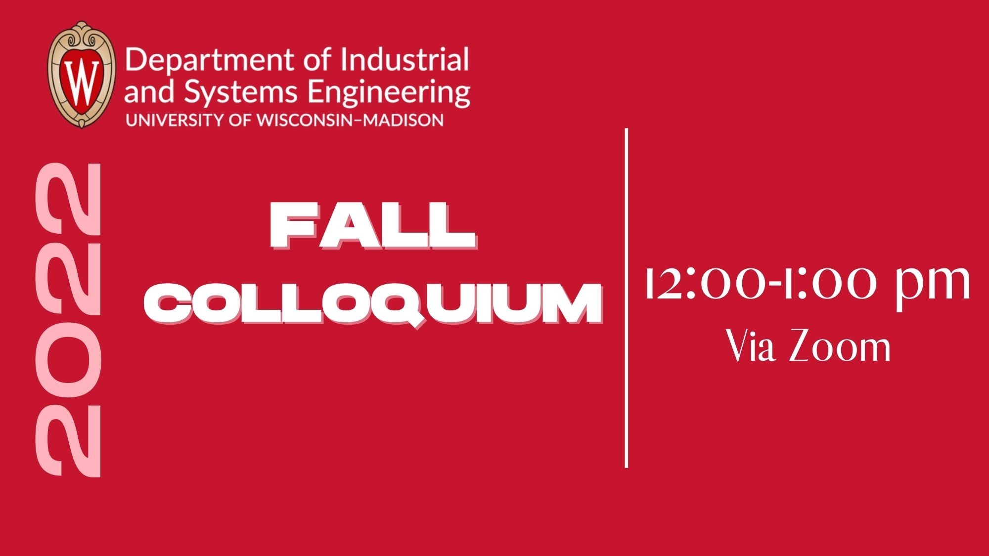 Fall Colloquium from 12:00PM-1:00PM via Zoom