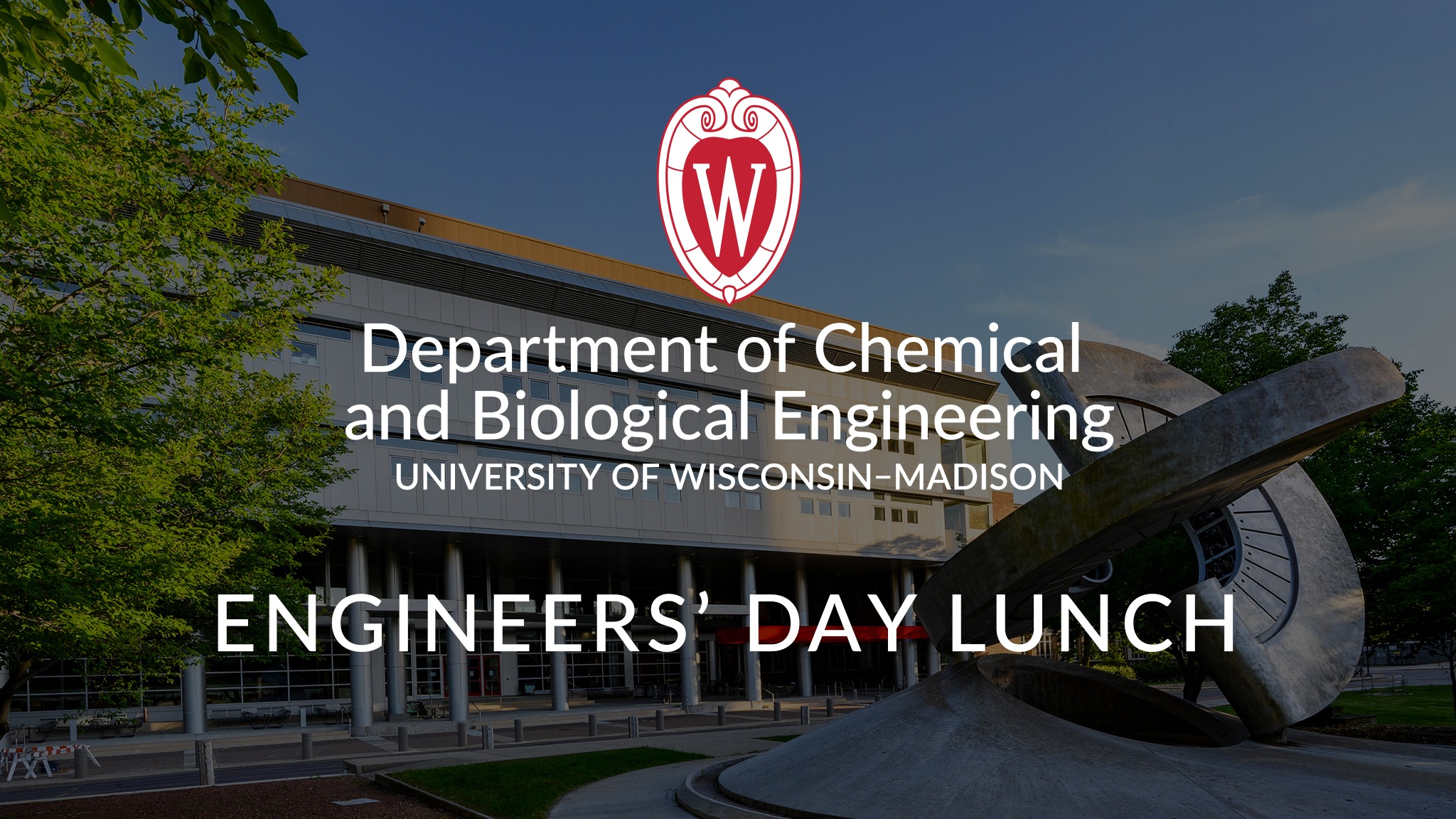 photo of Engineering Hall with text Engineers' Day Lunch and UW seal