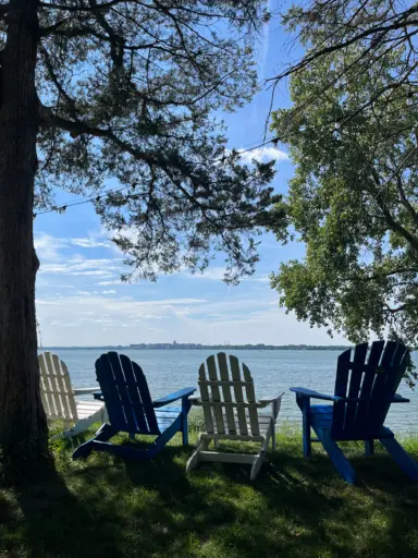 A view of Lake Monona from the shoreline of San Damiano Park.