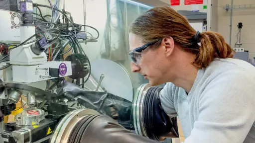 Daniel Rhodes working in the lab