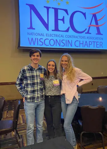 Students attend the 2023 NECA - Wisconsin Chapter's winter meeting