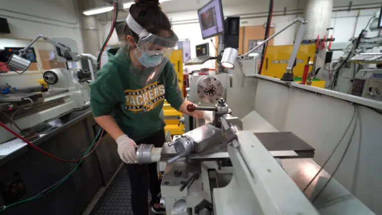 student doing hands-on work