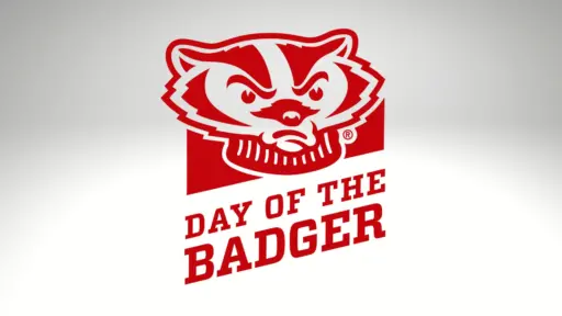 Day of the Badger Logo with red Bucky Badger head and white background
