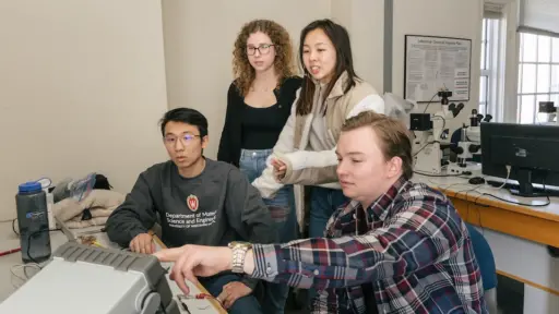 MS&E students work on capstone project testing materials