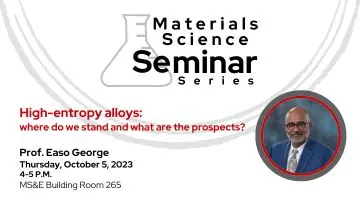 Materials Science Seminar Series - Speaker Prof. Easo George