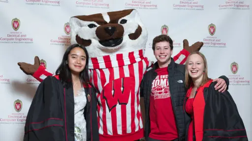 ECE students with Bucky Badger