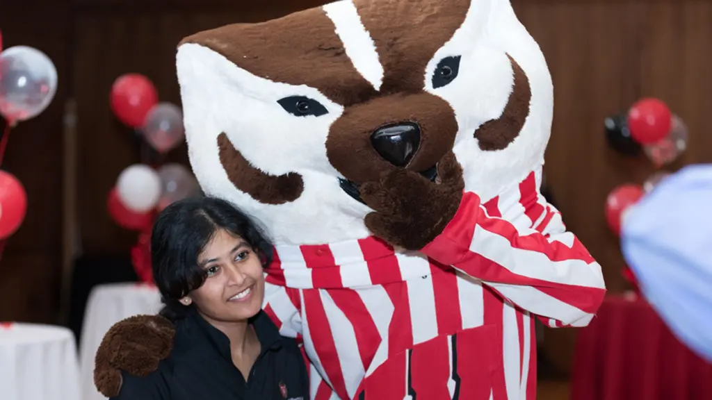 Ginia Roy and Bucky Badger