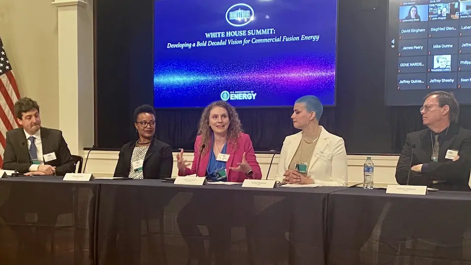 Steffi Diem participating in a panel at the White House Summit