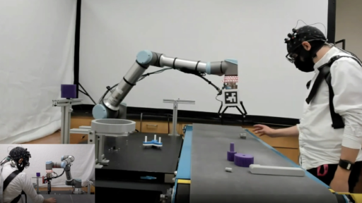 Participant in human-robot collaboration research trial