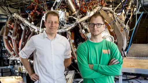 Benedikt Geiger and PhD student Michael Gerard with HSX