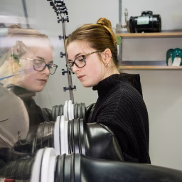 Shea McCarthy working in the lab