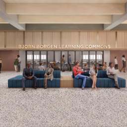 Rendering of the Bjorn Borgen learning commons in the new Phillip A. Levy Engineering Center