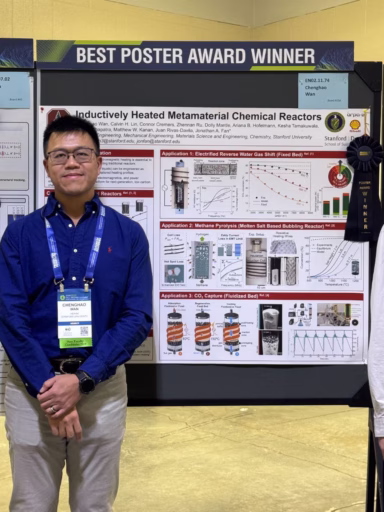 Chenghao Wan with research poster