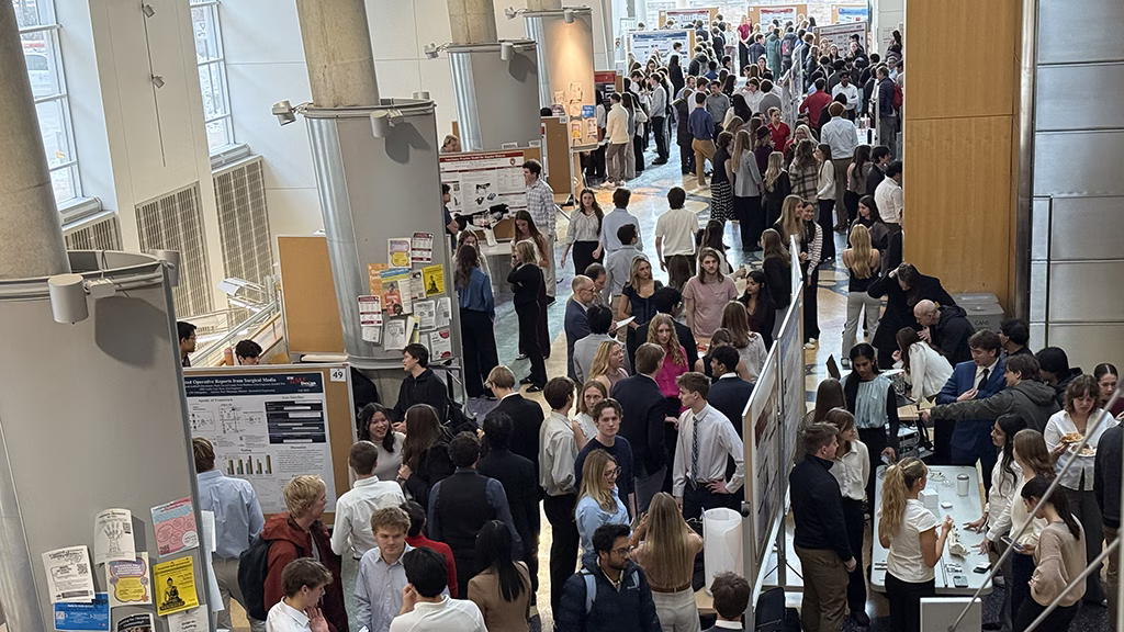 BME Design Fall 2025 Undergraduate Poster Sessions in the Engineering Centers Building Atrium