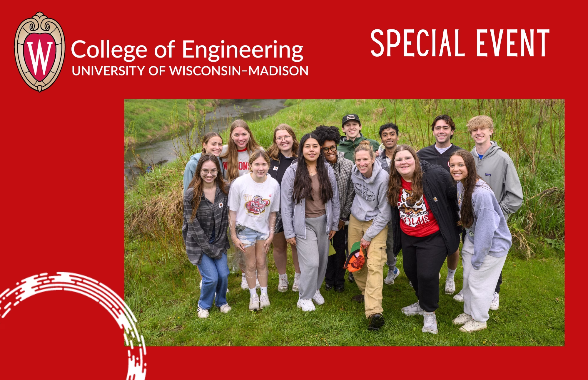 Group of students standing outside