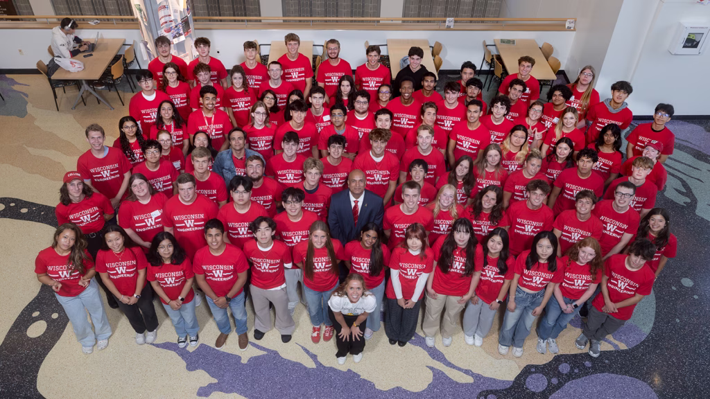College of Engineering STAR/LEED Students at the Welcome 2025 event with the Dean