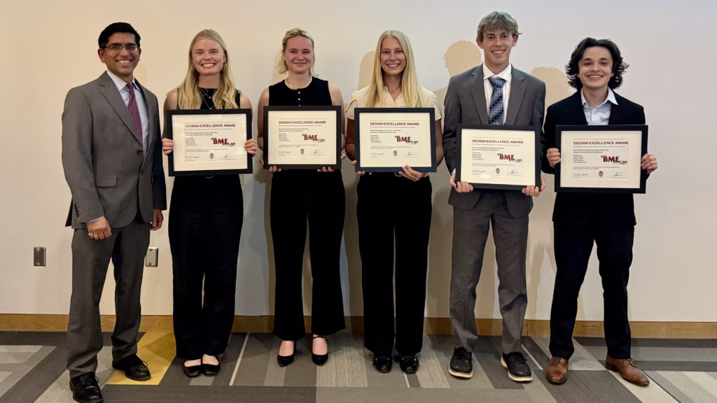 Design Excellence Award Senior winning team: Barometric pressure dynamics within the pharynx during human swallowing