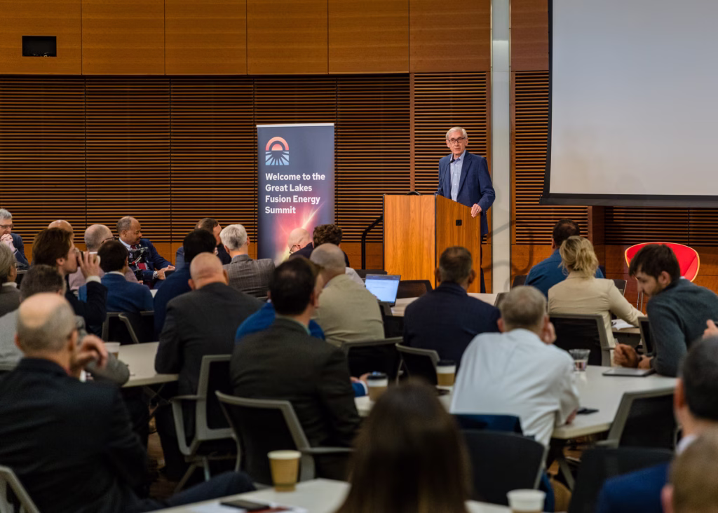 Wisconsin Governor Tony Evers speaks at the Great Lakes Fusion Energy Summit