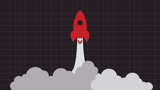 Rocket taking off representing Moon the new College of Engineering Moonshots initiative