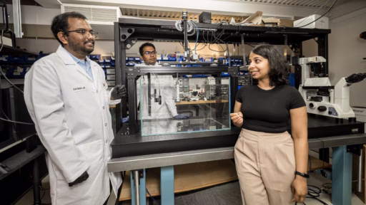 Aarushi Bhargava and researchers in the lab