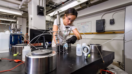 PhD student works in Hampton geological engineering lab