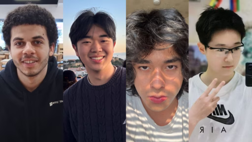 Four headshots of the 2026 ECE Undergraduate Research Fellowship recipients